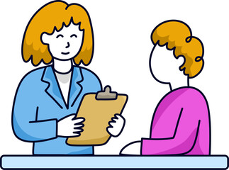 Obraz premium female pharmacist consulting patient while holding medical clipboard