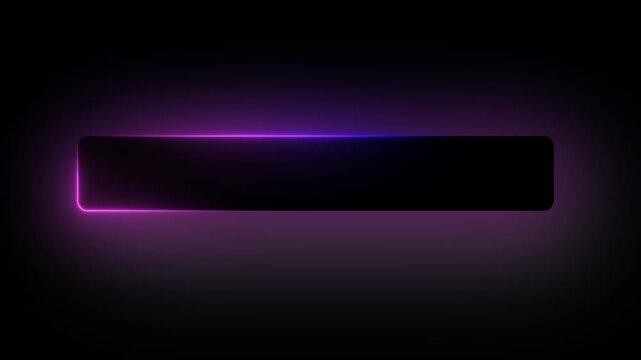 Thick neon rectangular frame with blue and purple edge glow animation loop
