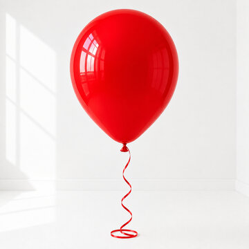 red balloon on white background