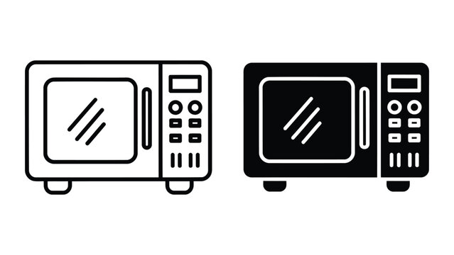 Modern microwave oven appliance vector icon isolated on white background