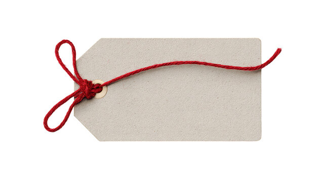 Blank gift tag with red string tie knot