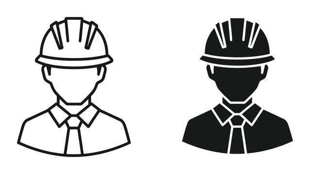 Professional engineer or construction manager avatar vector icon illustration