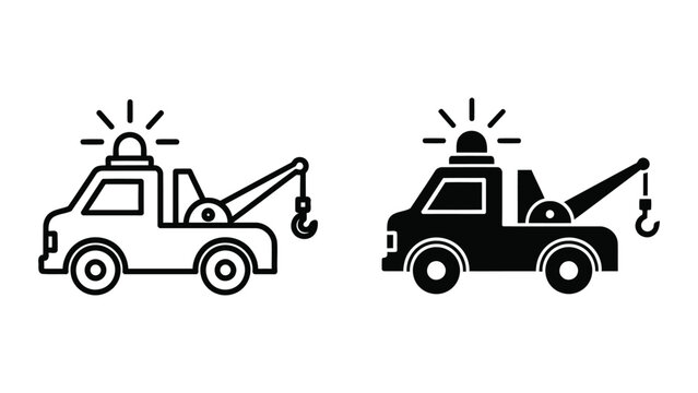Tow truck service icon isolated on transparent background vector illustration