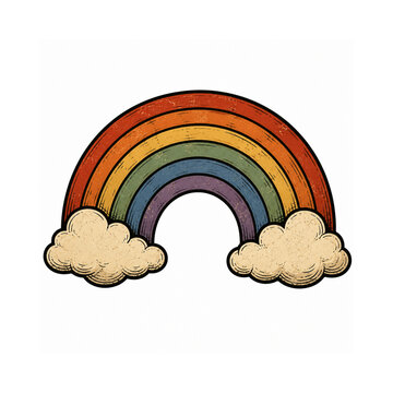 Vector rainbow and cloud