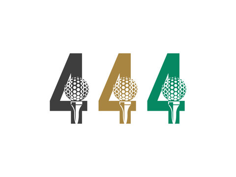 Creative number 4 ball tee logo,vector illustration, isolated on transparent background