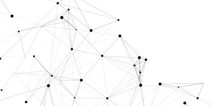 grey network. futuristic connection technology background with dots and lines for desktop. Structure molecule and communication. Template for science and technology presentation, Vector illustration.