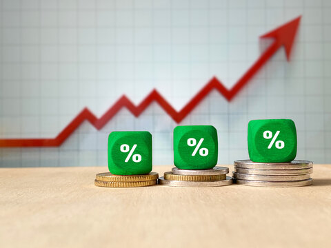 Percentage Growth and Financial Market Investment Concept