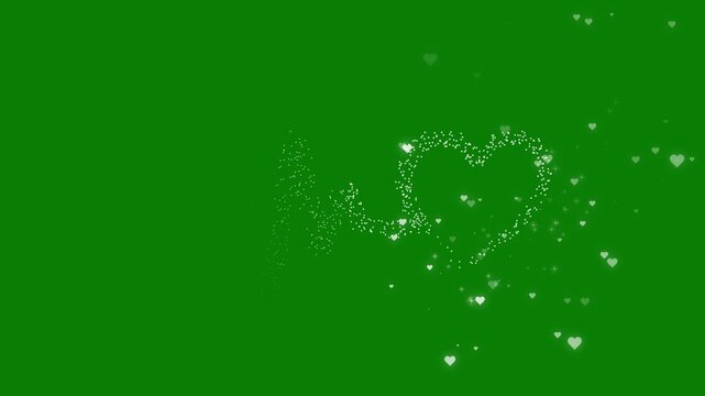 Valentine's heart glitter star trail animation with shimmering particles, glowing pink light, and dreamy bokeh hearts, elegant love background for wedding, marriage, anniversary, and celebration