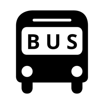 Bus vehicle front view public transportation flat icon