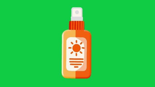Sunscreen Bottle Simple Loop Animation