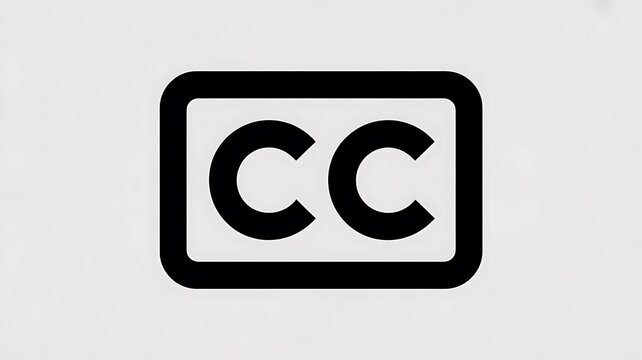 Creative commons cc icon symbol on white background