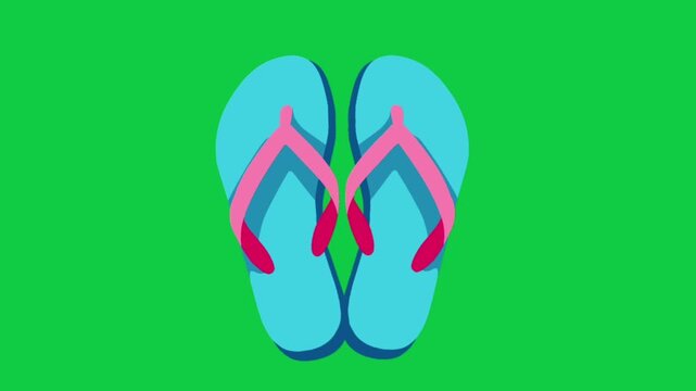 Colorful Flip Flops Simple Loop Animation