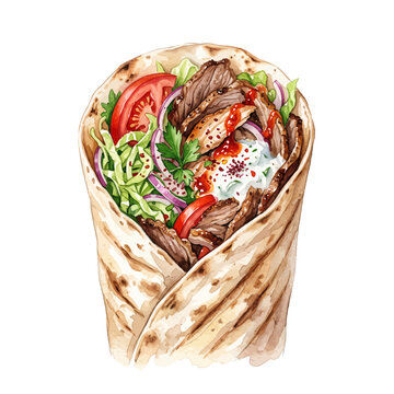Turkish Doner Kebab Wrap.svg