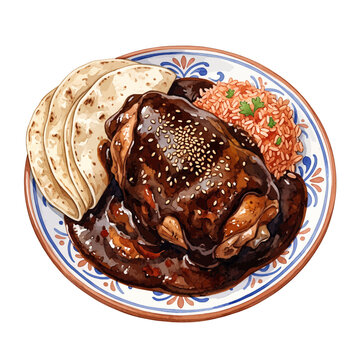 Mole Poblano Chicken Plate.svg