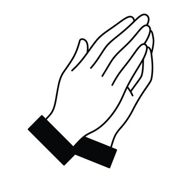 Hands together in prayer or greeting gesture