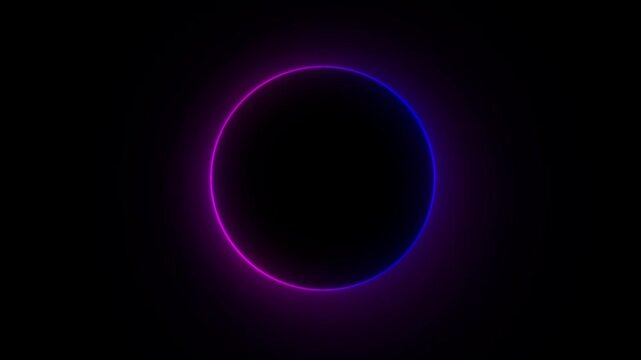 Circular neon frame with purple and blue gradient edge glow loop