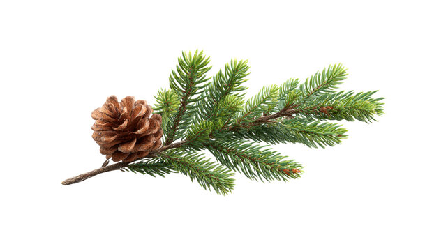 Pine branch with cone holiday natural element
