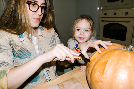 Carving Pumpkin Face