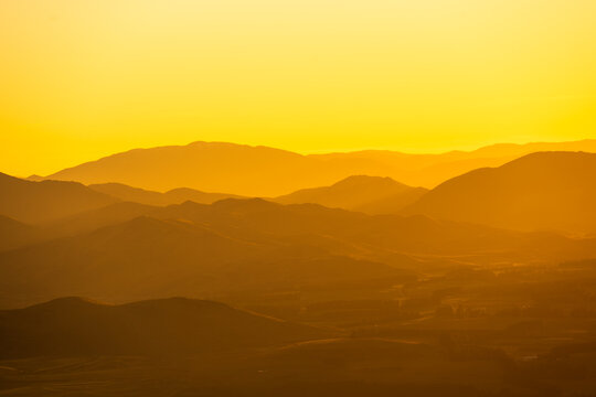 Mountain Layers in golden light