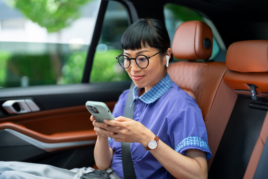 Checking Smartphone During Commute