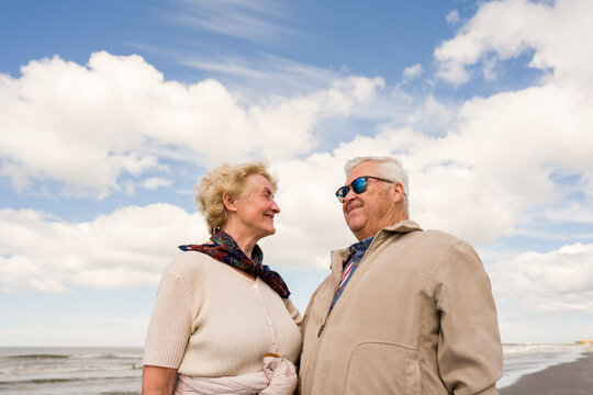 Couple Enjoys Time Together at the Beach 