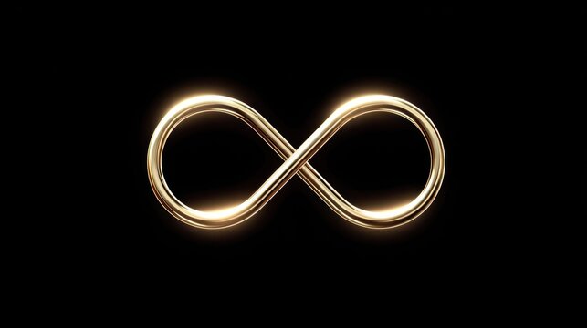 Infinite loop design element on black backdrop