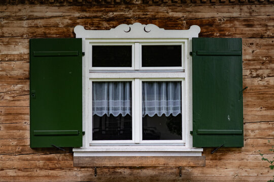 Traditional Bavarian Window on Timber House
