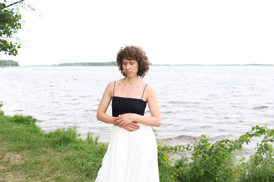 a woman on the nature