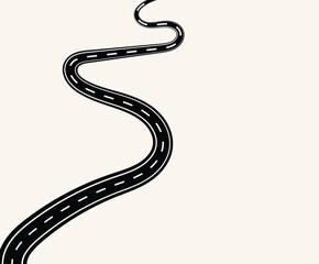 Fototapeta premium Winding curves road or Traffic curved highway, &nbsp;Highway Route Concept on Light. Twisted Road Infographic Graphic Element