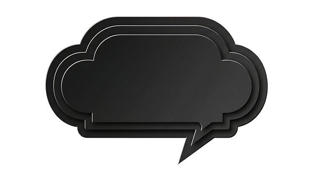 Black speech bubble icon for chat or dialogue
