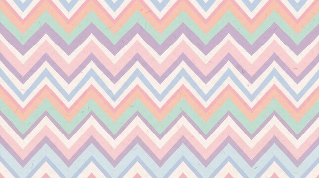 Chevron Pattern Design with Pastel Colors. Abstract Zigzag Texture, Seamless Background for Textile or Wallpaper Design.