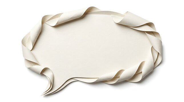 Paper speech bubble isolated on white background