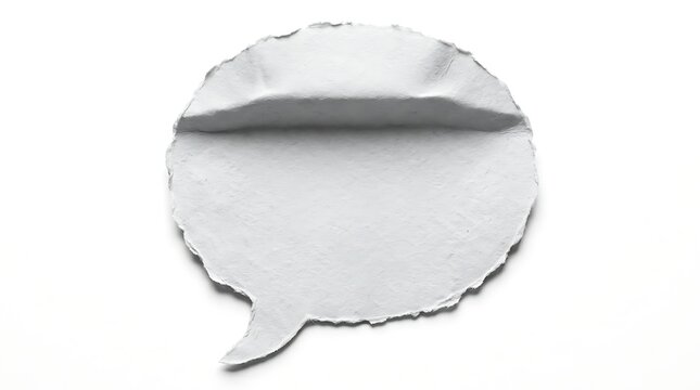 paper speech bubble on white background