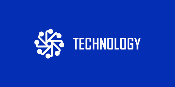 Technology logo design vector. Clean and modern tech logo design. Abstract technology symbol in simple style.