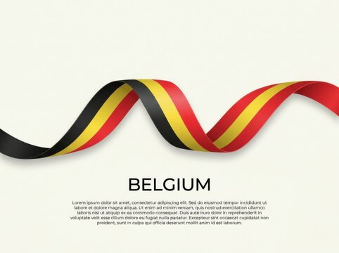 Belgium flag ribbon with placeholder text