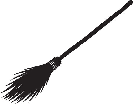 A classic rustic wooden broomstick isolated on a white background perfect for your festive halloween design projects