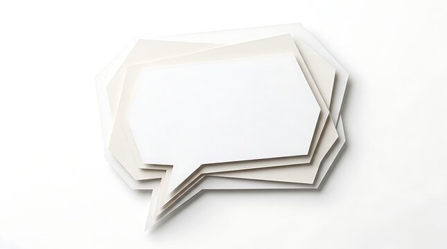 stack of white speech bubbles on white background