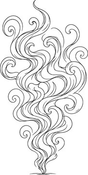 Curved linear ornament displays swirling lines against a transparent background arabesque artwork blackline calligraphy curl