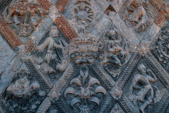 Oriental Elegance: 1,200-Year-Old Relief Brick Art.