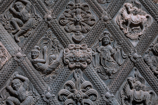 Oriental Elegance: 1,200-Year-Old Relief Brick Art.