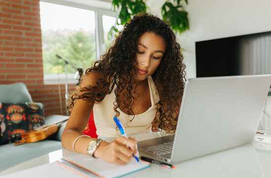 Woman Writing Notebook Portrait