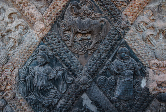 Oriental Elegance: 1,200-Year-Old Relief Brick Art.