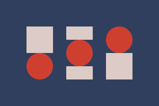 Geometric concept with circles and squares