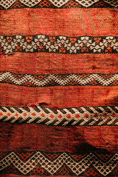 Colorful Woven Textiles on Display in a Cozy Setting