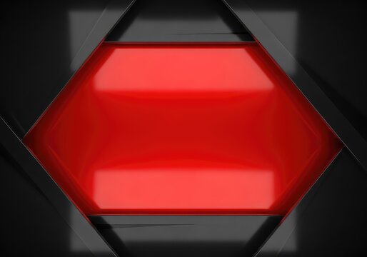 A sophisticated futuristic background featuring a glossy metallic red surface framed by sleek black borders for a high tech modern layout, light, background, technology