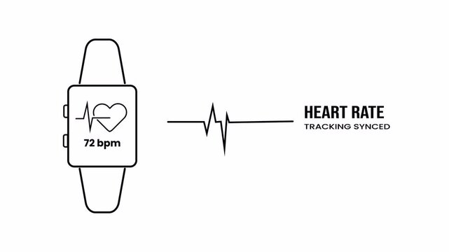 Smartwatch heart rate health and fitness tracking icons collection. 4k