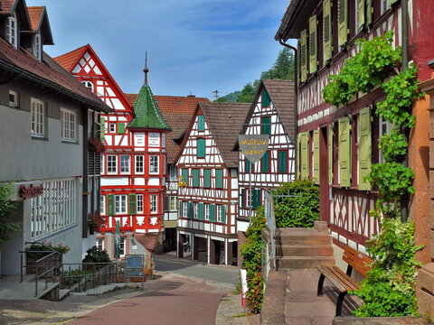 Historische Altstadt von Schiltach im Kinzigtal im mittleren Schwarzwald; Baden W&uuml;rttemberg; Deutschland