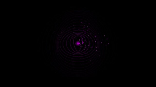 Rings Abstract Design with Purple Glow. Circular Pattern Illustration, Futuristic Concept Art, Digital Graphic Element.