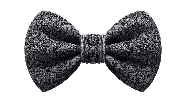 Detailed ornate bow tie pattern close up
