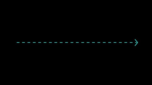 Cyan Dotted Loading Progress Line Animation on Black Background